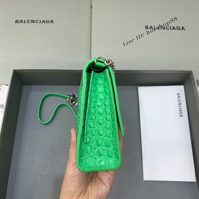 Balenciaga專櫃爆款鱷魚紋鏈條包女士肩背包 巴黎世家沙漏鏈條斜挎包 fyj1878